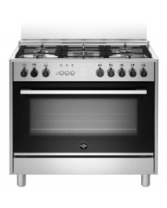 فرن لاجرمانيا غاز امان كامل 5 شعلات 60×90 مروحة توزيع حرارة استيل